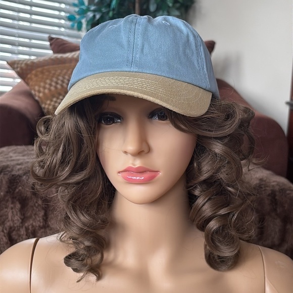 NWOT POL Two-Tone Blue & Tan Cap Adjustable Baseball Hat 100% Cotton Sporty - Picture 3 of 16